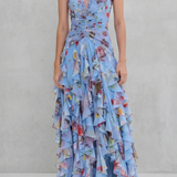 Belladina Verzauberndes Rosen-Kaskaden-Halter-Maxikleid