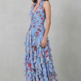 Belladina Verzauberndes Rosen-Kaskaden-Halter-Maxikleid