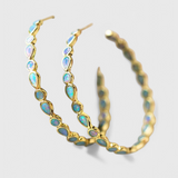 Vintage-Ohrringe aus blauem Opal und Gold