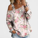 Mirna | Bluse aus Jeans mit Blumenmuster