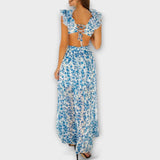 Elin - Maxikleid mit Volants und Ausschnitten
