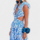 Elin - Maxikleid mit Volants und Ausschnitten