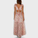 Elin - Maxikleid mit Volants und Ausschnitten