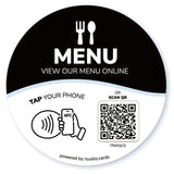 Placa Redonda de Acrílico à Prova d'Água com Código QR e NFC, Suporte de Mesa Durável para Lobby de Hotel, Assentos Externos de Restaurante