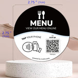 Placa Redonda de Acrílico à Prova d'Água com Código QR e NFC, Suporte de Mesa Durável para Lobby de Hotel, Assentos Externos de Restaurante