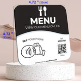 Cartão de Menu NFC QR Code à Prova d'Água, Placa de Exibição Inteligente com Suporte Removível para Sistema de Pedidos Digital em Restaurantes
