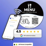 Placa Redonda de Acrílico à Prova d'Água com Código QR e NFC, Suporte de Mesa Durável para Lobby de Hotel, Assentos Externos de Restaurante