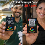 Cartão NFC NTAG213 PVC com Impressão 4/C e Código QR para Leitura, 13.56MHz, Uso Vitalício para Celulares iPhone/Android