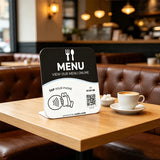 Cartão de Menu NFC QR Code à Prova d'Água, Placa de Exibição Inteligente com Suporte Removível para Sistema de Pedidos Digital em Restaurantes