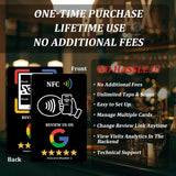 Cartão NFC NTAG213 PVC com Impressão 4/C e Código QR para Leitura, 13.56MHz, Uso Vitalício para Celulares iPhone/Android