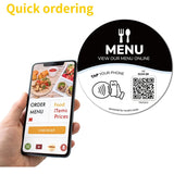 Placa Redonda de Acrílico à Prova d'Água com Código QR e NFC, Suporte de Mesa Durável para Lobby de Hotel, Assentos Externos de Restaurante