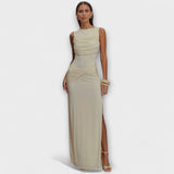Rieke - Elegantes Maxikleid mit Hohem Schlitz