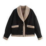 Damen Kurzjacke mit Knöpfen und Taschen