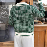 Damen V-Ausschnitt Langarmpullover