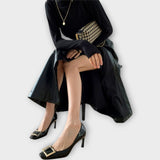 Elegante Sandalen Lucie mit Mittelhohem Absatz und Quadratischer Spitze