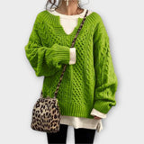 Pullover aus grob gestricktem Material mit Zopfmuster