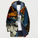 Jacke mit Katzengesicht-Muster