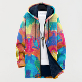 Sweatshirt mit buntem Kunstmuster