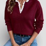 Clara | Stricktop mit elegantem Spitzenkragen