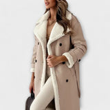 Aurora – Lange klassische Jacke mit Fleecefutter und Teddykragen