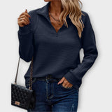 Vilja - Pullover mit Polo-Reißverschluss