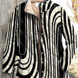 Hanne™ Steppjacke mit Zebra-Muster und Kapuze, Knopfleiste