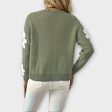 Silke - Strickgilet mit floralem Design