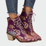 Leder Schuhe mit Blumen