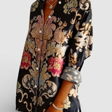 Irena | Gemusterte Bluse mit Kragen