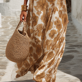 Elegantes Floral Satin Maxikleid für Ihren Urlaub