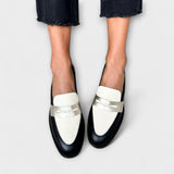 Xara™ | Schwarze Loafers mit Metallglanz
