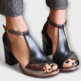Karolína Elegante Leder Sandalen mit Absatz