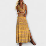 Ella - Tie-Dye Kleid mit V-Ausschnitt Eleanor