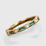 Vintage-Goldring mit grünem Zirkon