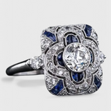 Vintage-Silberring mit elegantem blauen Zirkon