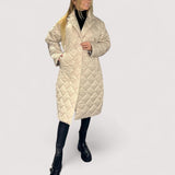 Cristiana™ | Wattierter, wendbarer Mantel in mittlerer Länge mit Leopardenfutter