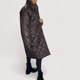 Cristiana™ | Wattierter, wendbarer Mantel in mittlerer Länge mit Leopardenfutter