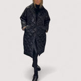 Cristiana™ | Wattierter, wendbarer Mantel in mittlerer Länge mit Leopardenfutter