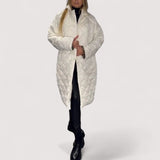 Cristiana™ | Wattierter, wendbarer Mantel in mittlerer Länge mit Leopardenfutter