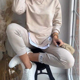 LIANA - Damen Patchwork Zweiteiliges Top und Hose Sweatshirt