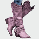 Retro-Cowboy-Stiefel aus Leder