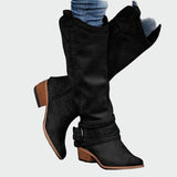 Retro-Cowboy-Stiefel aus Leder