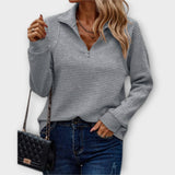 Vilja - Pullover mit Polo-Reißverschluss