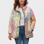 Minna™ Steppjacke mit Patchwork-Look, bunt gemustert, Front-Reißverschluss