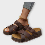 Plattform-Sandalen mit Geflochtenen Details und Breiten Riemen