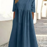 Maikee™ - Baumwollkleid mit Rundhalsausschnitt und Taschen