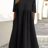 Maikee™ - Baumwollkleid mit Rundhalsausschnitt und Taschen