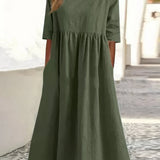 Maikee™ - Baumwollkleid mit Rundhalsausschnitt und Taschen