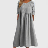 Maikee™ - Baumwollkleid mit Rundhalsausschnitt und Taschen